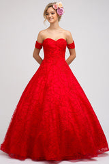 **Enchanting Lace Ball Gown: A Symphony of Elegance for Your Special Day**