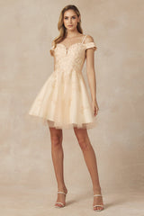 Graceful Elegance: Ethereal Leaf-Embroidered Dress for Enchanting Occasions