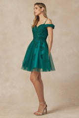 **Willow & Grace: Enchanting Off-the-Shoulder Lace Dress for Graceful Occasions**