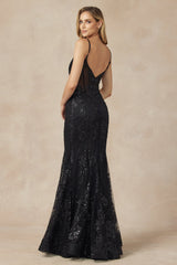 Enchanted Mermaid Gown: Shimmering Sequins, Ethereal Elegance