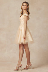 Graceful Elegance: Ethereal Leaf-Embroidered Dress for Enchanting Occasions