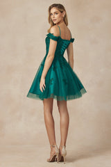 Allure's Embroidered Off-the-Shoulder Dress: A Symphony of Elegance for Romantic Occasions