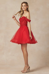 Shimmering Homecoming Magic: Enchanted Evenings' Captivating Glitter Tulle Dress