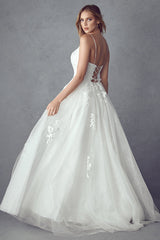 Ethereal Elegance: Enchanting Floral Appliqué Prom Gown by Everlasting