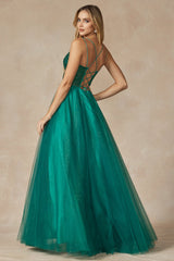 **Ethereal Embroidered Sparkle Tulle Ball Gown for Enchanting Occasions**