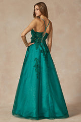 Enchanting Elegance: Flower Corset Bodice A-Line Prom Gown for Unforgettable Moments