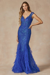 Enchanted Feather-Adorned Prom Dress: A Vision of Ethereal Elegance