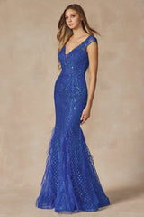 Enchanting Elegance: Shimmering Feather Prom Dress for Unforgettable Moments