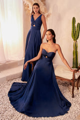 Enchanting Elegance: Cinderella Divine's Strapless A-Line Gown for Unforgettable Occasions