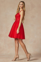 Everlasting Elegance: Floral Appliqué Babydoll Dress for Unforgettable Moments