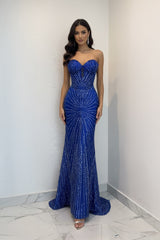 Strapless Corset Sequin Mermaid Gown May Queen MQ2195