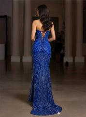 Strapless Corset Sequin Mermaid Gown May Queen MQ2195