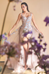 **Celestial Couture's Enchanted Floral Embroidered Gown: A Tapestry of Beauty for Every Occasion**