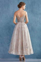 **Celestial Couture's Enchanting Bird-Embroidered Gown: A Symphony of Elegance for Special Occasions**