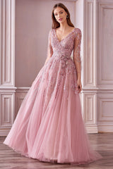 **Enchanted Forest Floral Lace Gown: Ethereal Elegance for Formal Occasions**