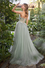 **Allure's Celestial Embrace: A Strapless Gown for Unforgettable Occasions**
