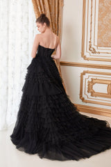 **Enchanted Elegance's Strapless Ballgown: A Vision of Grace for Unforgettable Moments**
