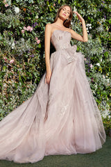 Embrace Ethereal Elegance: Butterfly Appliqué Gown for Enchanting Occasions