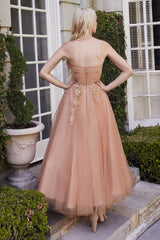 Willow Creek's Enchanting Floral Embroidered Strapless Gown for Unforgettable Occasions