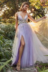 Enchanting Ever After Bridal Gown: Floral Appliqués and Gossamer Elegance