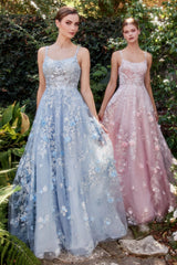Luxe Couture's Shimmering Floral Appliqué Gown: Elegance Personified
