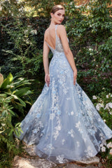 Enchanting Elegance: Shimmering Floral Appliqué Evening Dress for Unforgettable Occasions