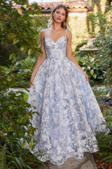 **Allure's Enchanting Floral Organza Gown: A Symphony of Elegance**