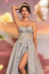 Allure's Sheer Corset Gown: A Timeless Masterpiece for Formal Occasions