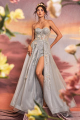 Allure's Sheer Corset Gown: A Timeless Masterpiece for Formal Occasions