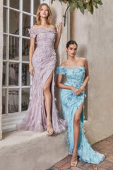 Shimmering Nights: Captivating Bodice, Alluring Asymmetrical Neckline, and Sweeping Train