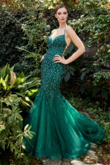**Enchanting Elegance: 3D Floral Appliqué Gown for Unforgettable Occasions**