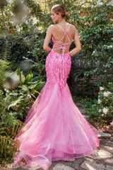 **Enchanting Elegance: 3D Floral Appliqué Gown for Unforgettable Occasions**
