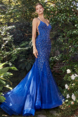 **Enchanting Elegance: 3D Floral Appliqué Gown for Unforgettable Occasions**