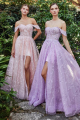 Enchanting Elegance: Off-the-Shoulder Embroidered Dress by Enchanted Evenings