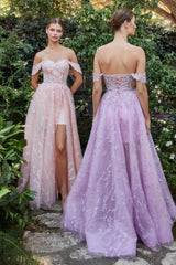Enchanting Elegance: Off-the-Shoulder Embroidered Dress by Enchanted Evenings