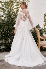Cinderella Divine A1074W: Enchanting Lace and Beadwork Gown for Timeless Beauty