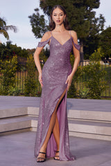 Captivating Elegance: Cinderella Divine BD4004 Sequin-Adorned Gown