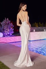 Indulge in Glamour & Grace: Long Satin Slip Gown for Enchanting Elegance