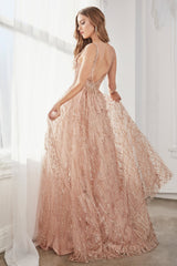 **Cinderella Divine's Enchanting Glitter Lace Gown: Captivate the Night**