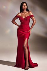 **Cinderella Divine's Shimmering Enchantment: Off-Shoulder Gown for Unforgettable Occasions**