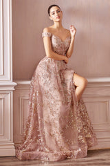 Cinderella Divine's Enchanting Embellished Off-Shoulder Gown: A Timeless Masterpiece