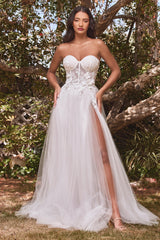 Cinderella Divine: Enchanting Bridal Gown with Detachable Sleeves
