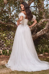 Cinderella Divine: Enchanting Bridal Gown with Detachable Sleeves