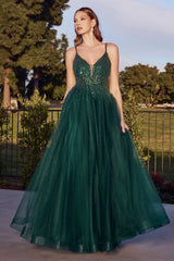 Cinderella Divine: Shimmering Beaded Appliqué Dress for Enchanting Occasions