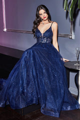 Cinderella Divine's Enchanting Beaded Appliqué Prom Dress: A Vision of Grace and Allure