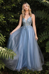 Cinderella Divine: Shimmering Beaded Appliqué Dress for Enchanting Occasions