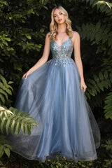 Enchanting Cinderella Divine Dress: Shimmering Appliqués, Flowing Tulle