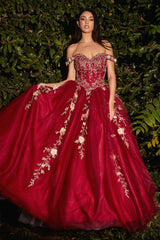 Enchanted Floral Ball Gown by Cinderella Divine: Experience Captivating Elegance