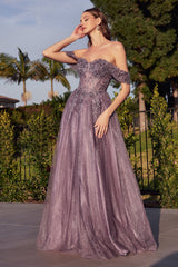 Cinderella Divine: Enchanting Embroidered Gown with A-Line Silhouette