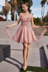 Captivating Floral Embroidered Gown: Cinderella Divine CD0213